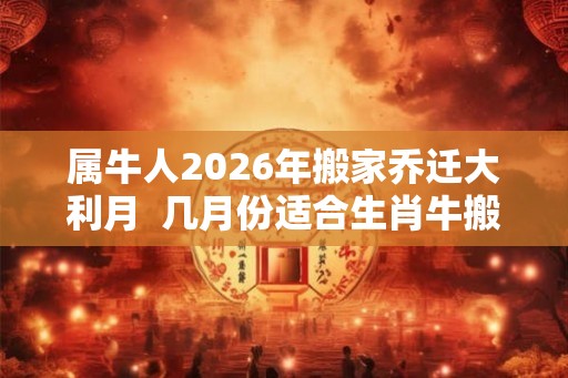 属牛人2026年搬家乔迁大利月  几月份适合生肖牛搬家入宅