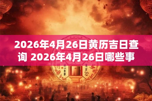 2026年4月26日黄历吉日查询 2026年4月26日哪些事宜适合进行