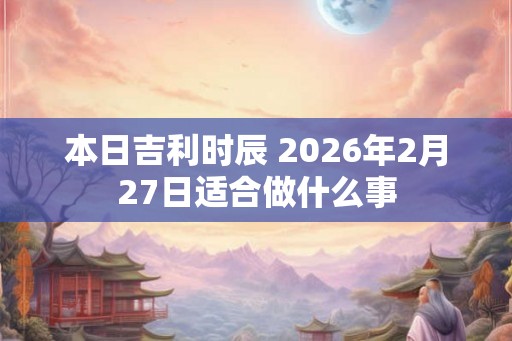 本日吉利时辰 2026年2月27日适合做什么事