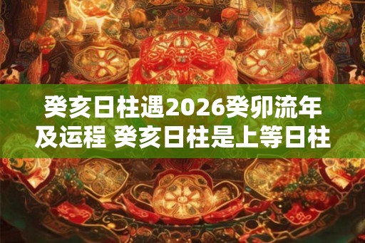 癸亥日柱遇2026癸卯流年及运程 癸亥日柱是上等日柱吗