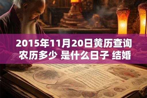 2015年11月20日黄历查询 农历多少 是什么日子 结婚吉时