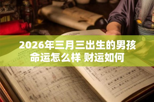 2026年三月三出生的男孩命运怎么样 财运如何