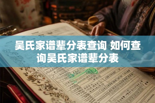 吴氏家谱辈分表查询 如何查询吴氏家谱辈分表 吴氏家谱辈分表查询 如何查询吴氏家谱辈分表