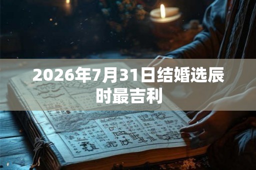 2026年7月31日结婚选辰时最吉利