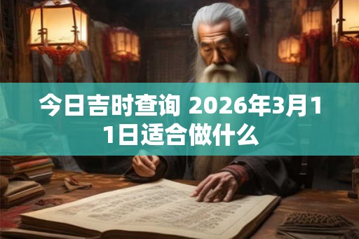 今日吉时查询 2026年3月11日适合做什么