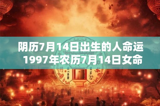 阴历7月14日出生的人命运  1997年农历7月14日女命运