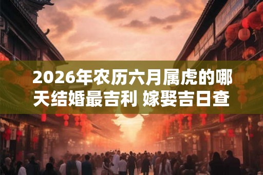 2026年农历六月属虎的哪天结婚最吉利 嫁娶吉日查询