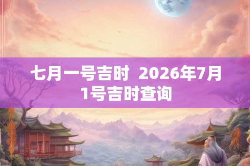 七月一号吉时 2026年7月1号吉时查询 七月一号吉时 2026年7月1号吉时查询