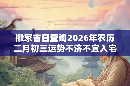 搬家吉日查询2026年农历二月初三运势不济不宜入宅