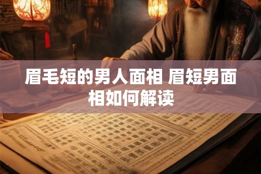 眉毛短的男人面相 眉短男面相如何解读