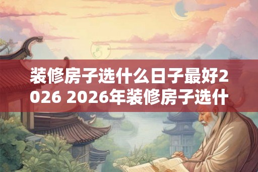 装修房子选什么日子最好2026 2026年装修房子选什么好日子