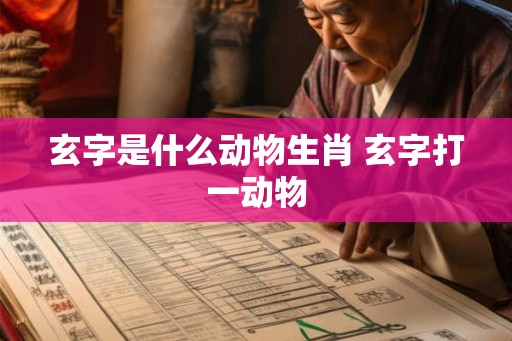 玄字是什么动物生肖 玄字打一动物