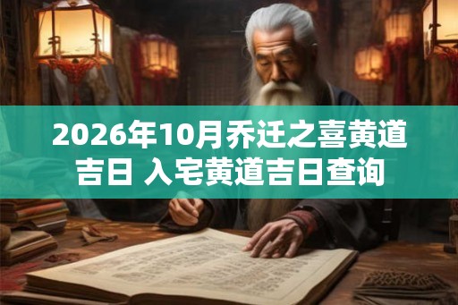 2026年10月乔迁之喜黄道吉日 入宅黄道吉日查询