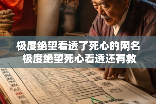 极度绝望看透了死心的网名 极度绝望死心看透还有救吗