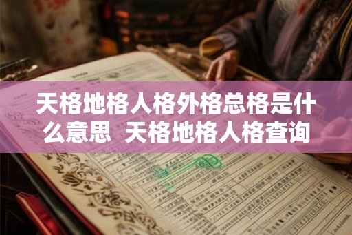 天格地格人格外格总格是什么意思  天格地格人格查询表