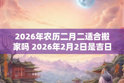 2026年农历二月二适合搬家吗 2026年2月2日是吉日搬家吗