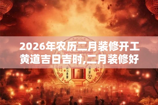 2026年农历二月装修开工黄道吉日吉时,二月装修好日子