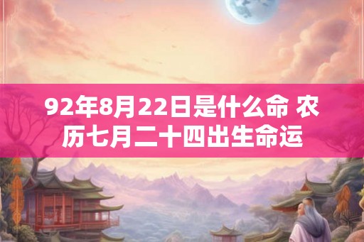 92年8月22日是什么命 农历七月二十四出生命运
