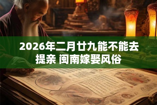2026年二月廿九能不能去提亲 闽南嫁娶风俗