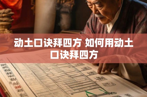 动土口诀拜四方 如何用动土口诀拜四方 动土口诀拜四方 如何用动土口诀拜四方