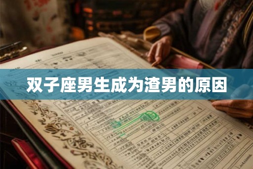 双子座男生成为渣男的原因