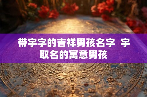 带宇字的吉祥男孩名字 宇取名的寓意男孩 带宇字的吉祥男孩名字 宇取名的寓意男孩