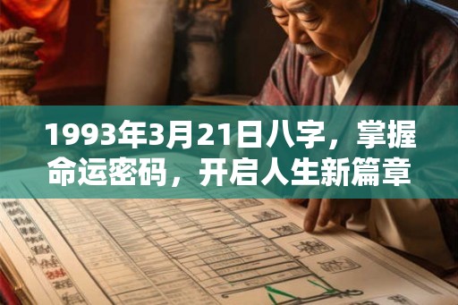 1993年3月21日八字，掌握命运密码，开启人生新篇章！