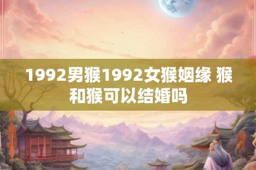 1992男猴1992女猴姻缘 猴和猴可以结婚吗