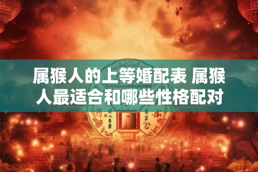 属猴人的上等婚配表 属猴人最适合和哪些性格配对