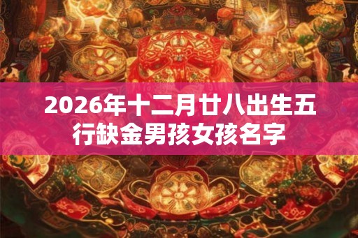 2026年十二月廿八出生五行缺金男孩女孩名字