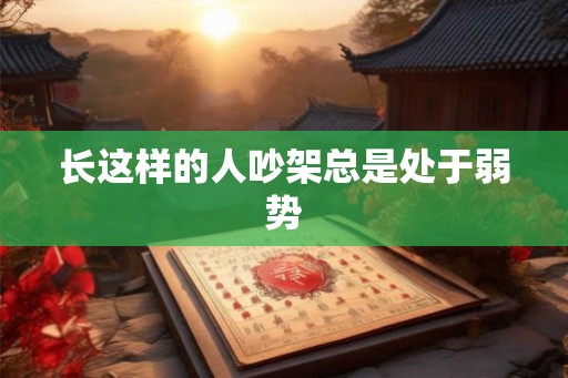 长这样的人吵架总是处于弱势