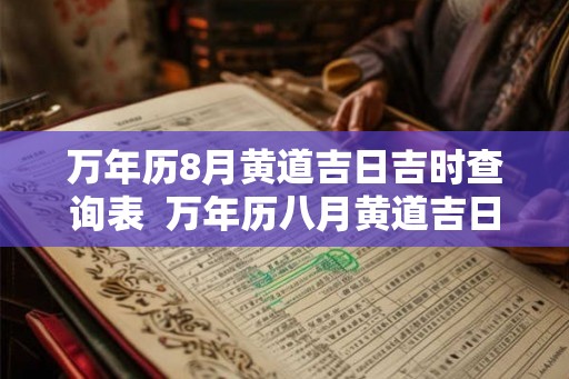 万年历8月黄道吉日吉时查询表  万年历八月黄道吉日