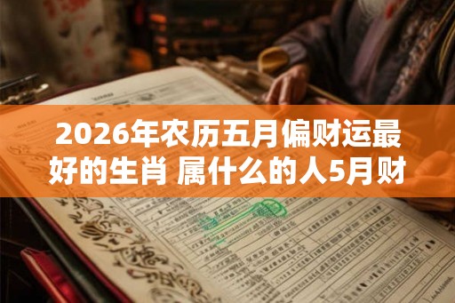 2026年农历五月偏财运最好的生肖 属什么的人5月财运爆棚