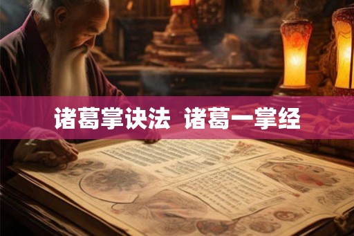 诸葛掌诀法 诸葛一掌经 诸葛掌诀法 诸葛一掌经