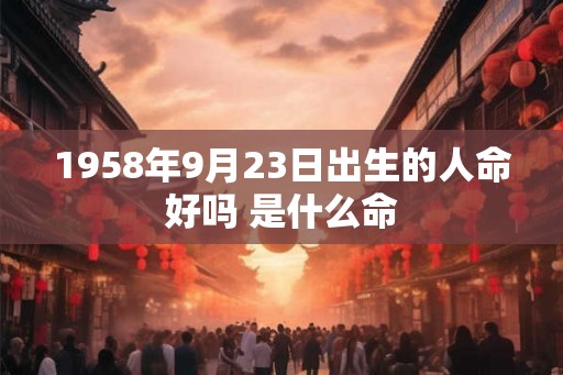 1958年9月23日出生的人命好吗 是什么命