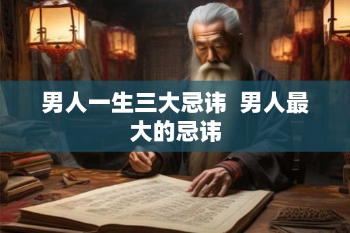 男人一生三大忌讳  男人最大的忌讳