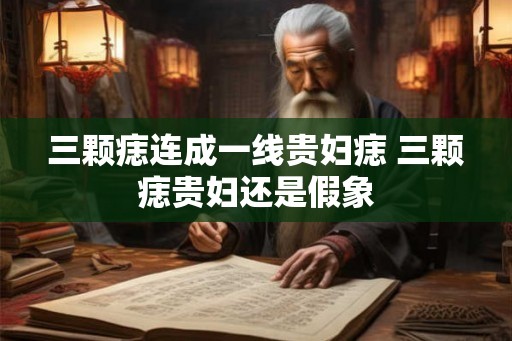 三颗痣连成一线贵妇痣 三颗痣贵妇还是假象