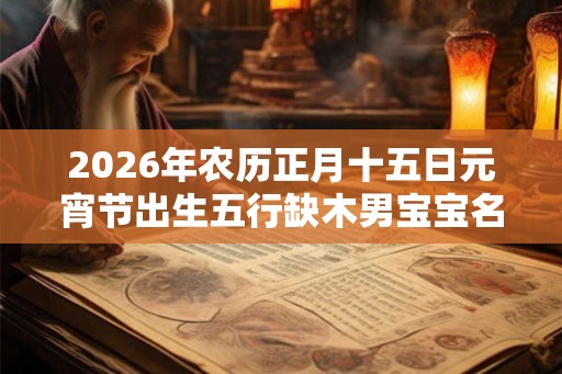 2026年农历正月十五日元宵节出生五行缺木男宝宝名字