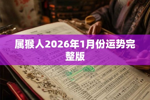 属猴人2026年1月份运势完整版