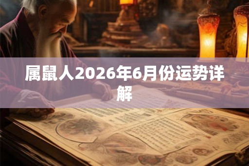 属鼠人2026年6月份运势详解