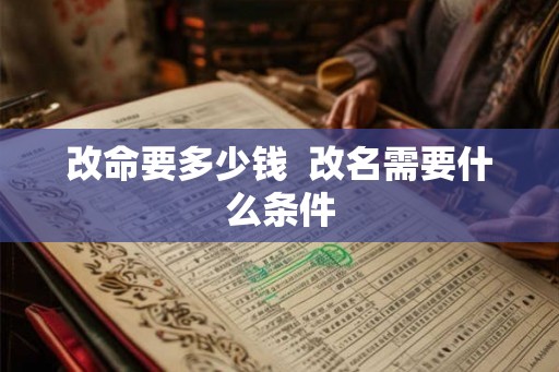 改命要多少钱  改名需要什么条件