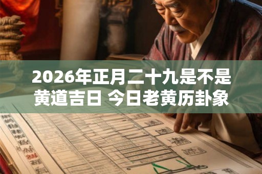 2026年正月二十九是不是黄道吉日 今日老黄历卦象