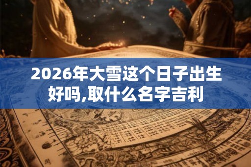 2026年大雪这个日子出生好吗,取什么名字吉利