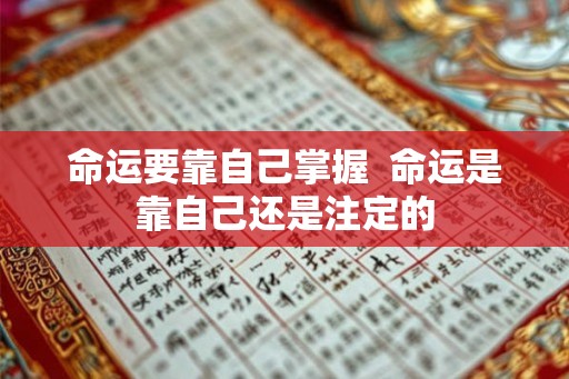命运要靠自己掌握  命运是靠自己还是注定的
