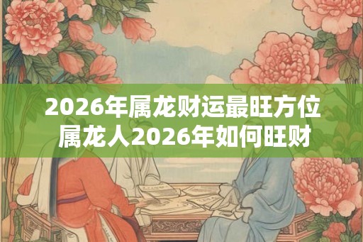 2026年属龙财运最旺方位 属龙人2026年如何旺财