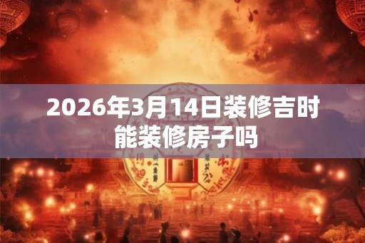 2026年3月14日装修吉时 能装修房子吗