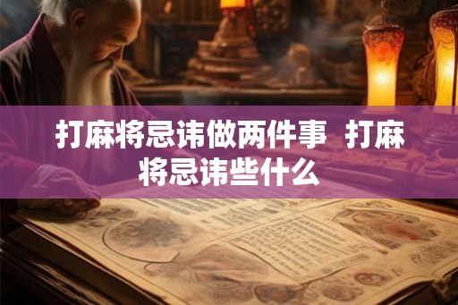 打麻将忌讳做两件事 打麻将忌讳些什么 打麻将忌讳做两件事 打麻将忌讳些什么