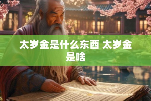 太岁金是什么东西 太岁金是啥