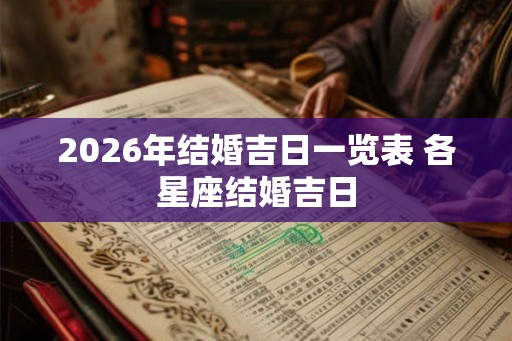 2026年结婚吉日一览表 各星座结婚吉日 2026年结婚吉日一览表 各星座结婚吉日