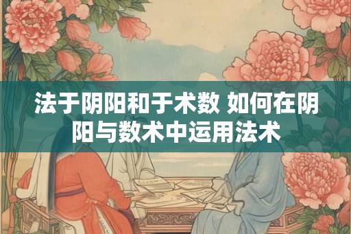 法于阴阳和于术数 如何在阴阳与数术中运用法术